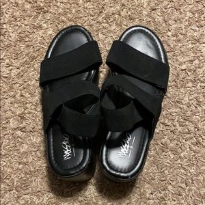 Black platform sandals